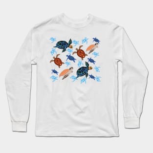 Sea turtles pattern Long Sleeve T-Shirt